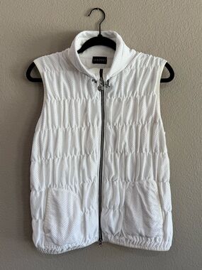Golfino Women's Sz 10 Full Zip Golf Vest
Waistcoat Gilet White